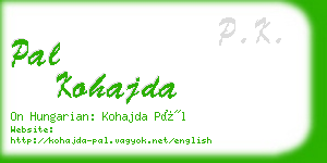 pal kohajda business card
